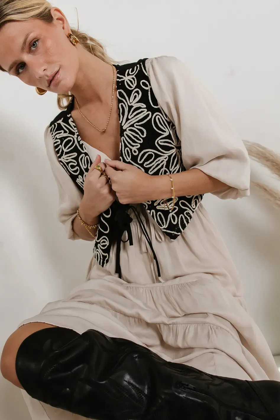 Annelise Embroidered Vest in Black - FINAL SALE sold by bohme product image thumbnail 2