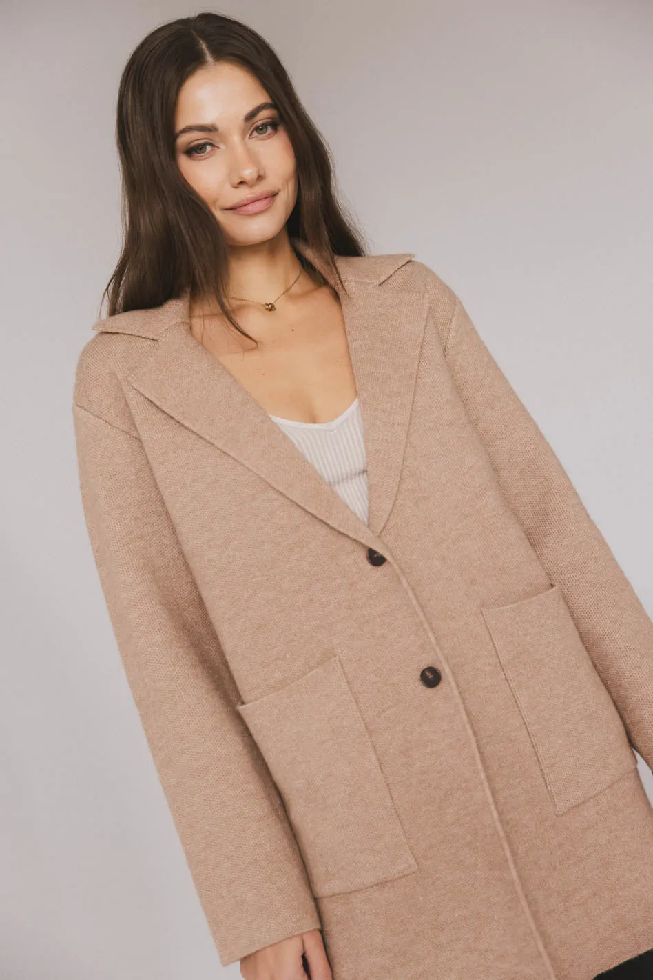 Micha Knitted Cardigan in Mocha - FINAL SALE sold by bohme product image thumbnail 3