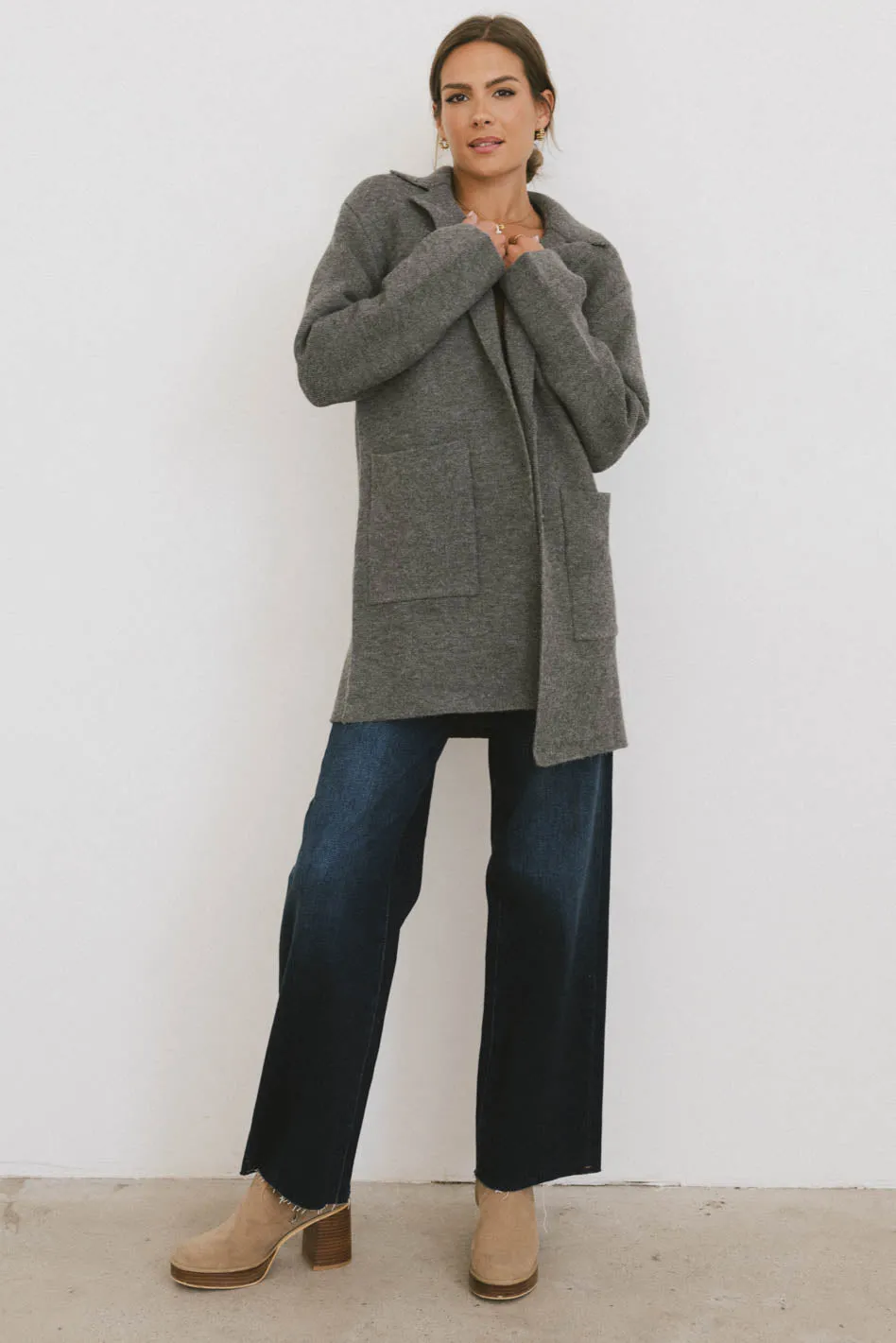 Micha Knitted Cardigan in Charcoal - FINAL SALE sold by bohme product image thumbnail 4