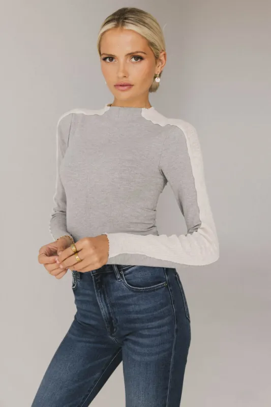 Cleo Ribbed Top in Grey - FINAL SALE sold by bohme