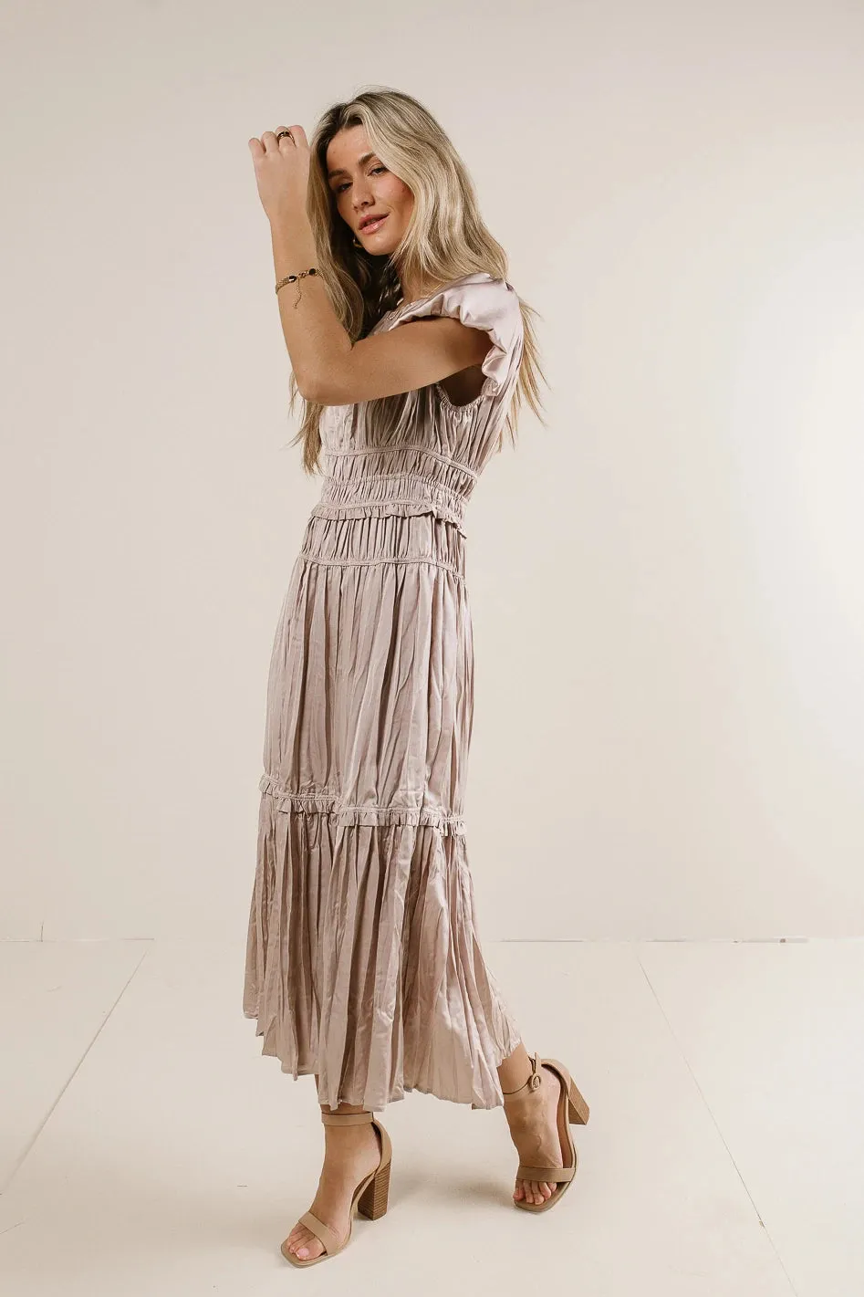 Julianne Pleated Dress in Mauve - FINAL SALE sold by bohme product image thumbnail 3