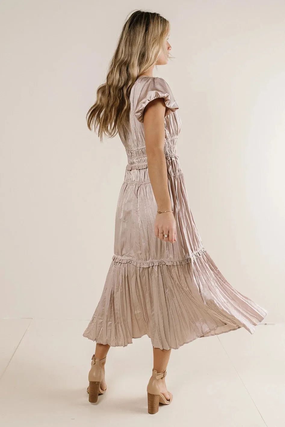 Julianne Pleated Dress in Mauve - FINAL SALE sold by bohme product image thumbnail 4