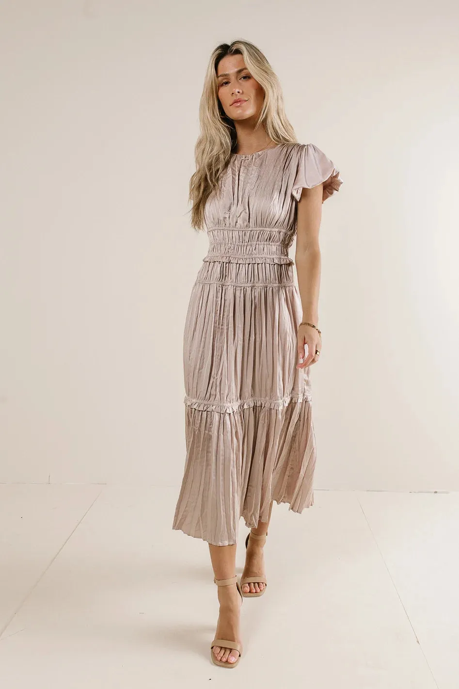 Julianne Pleated Dress in Mauve - FINAL SALE sold by bohme product image thumbnail 2