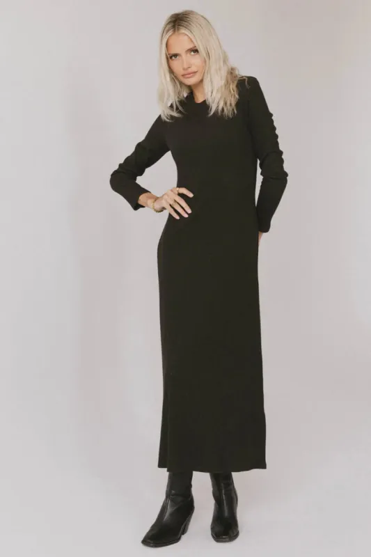 Lynette Ribbed Maxi Dress in Charcoal - FINAL SALE sold by bohme