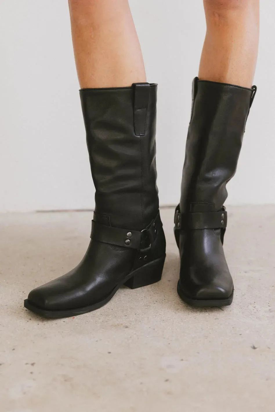 Steve Madden Ruskin Boots in Black Leather sold by bohme