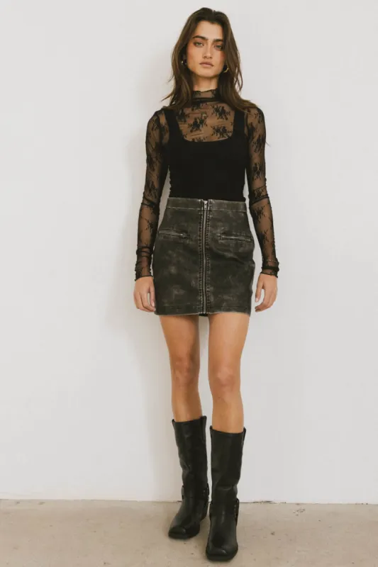 Quinlen Vegan Leather Mini Skirt in Black - FINAL SALE sold by bohme