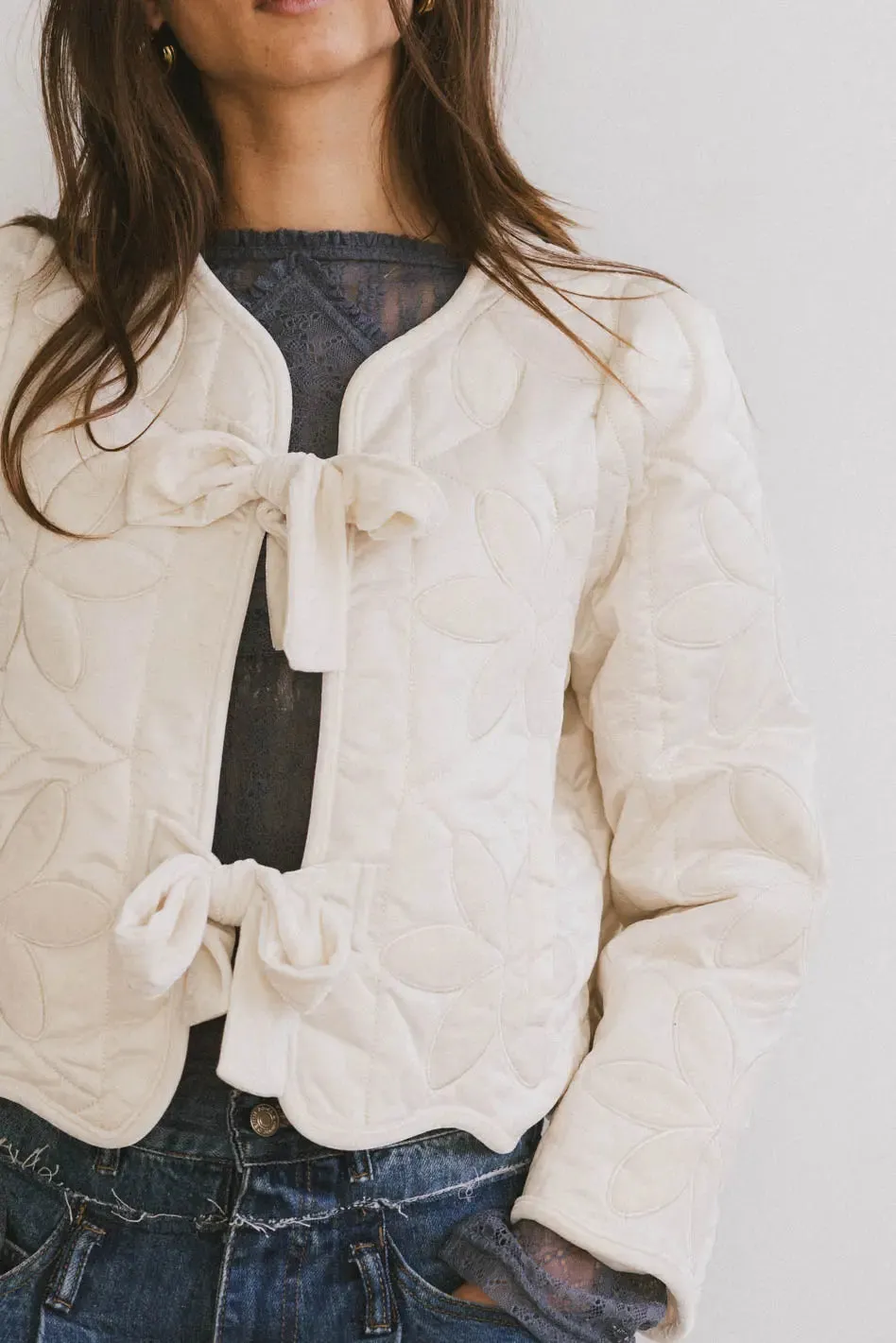 Shelly Quilted Jacket in Cream - FINAL SALE sold by bohme product image thumbnail 3