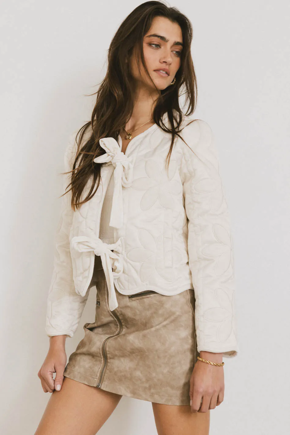 Shelly Quilted Jacket in Cream - FINAL SALE sold by bohme