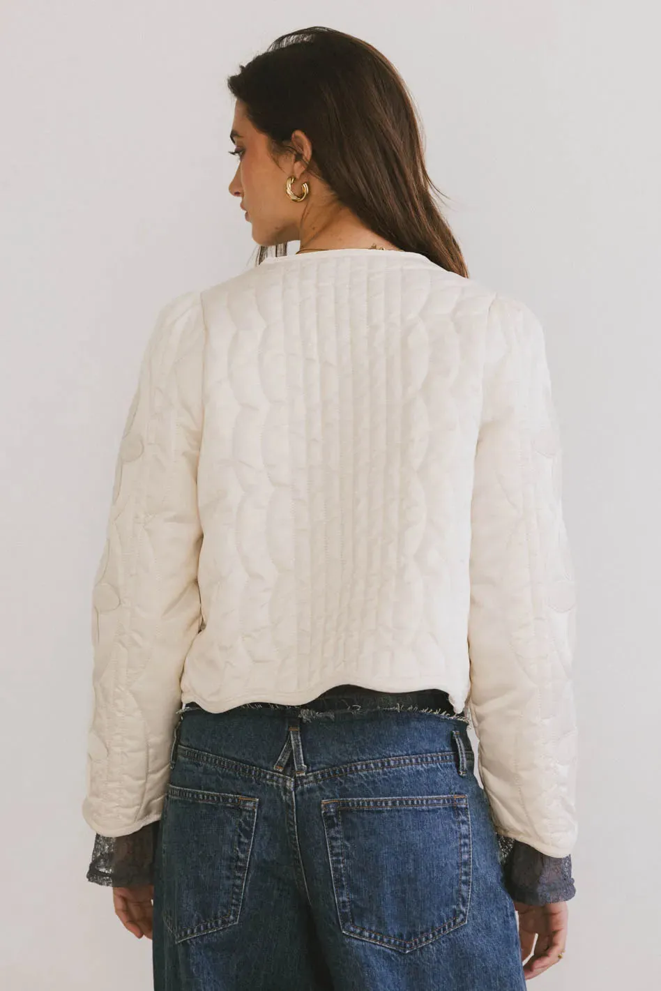 Shelly Quilted Jacket in Cream - FINAL SALE sold by bohme product image thumbnail 5