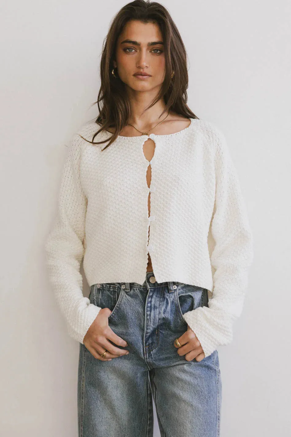 Cabbet Cardigan in Ivory sold by bohme product image thumbnail 2