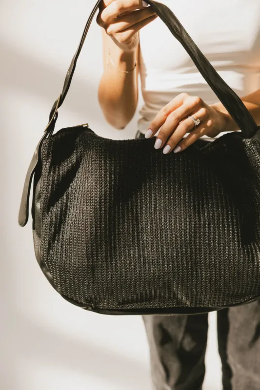 Toulouse Woven Tote in Black sold by bohme