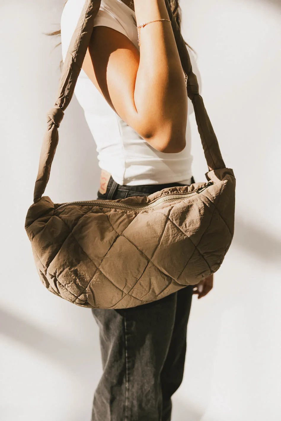 Whimsy Quilted Bag in Taupe sold by bohme product image thumbnail 3