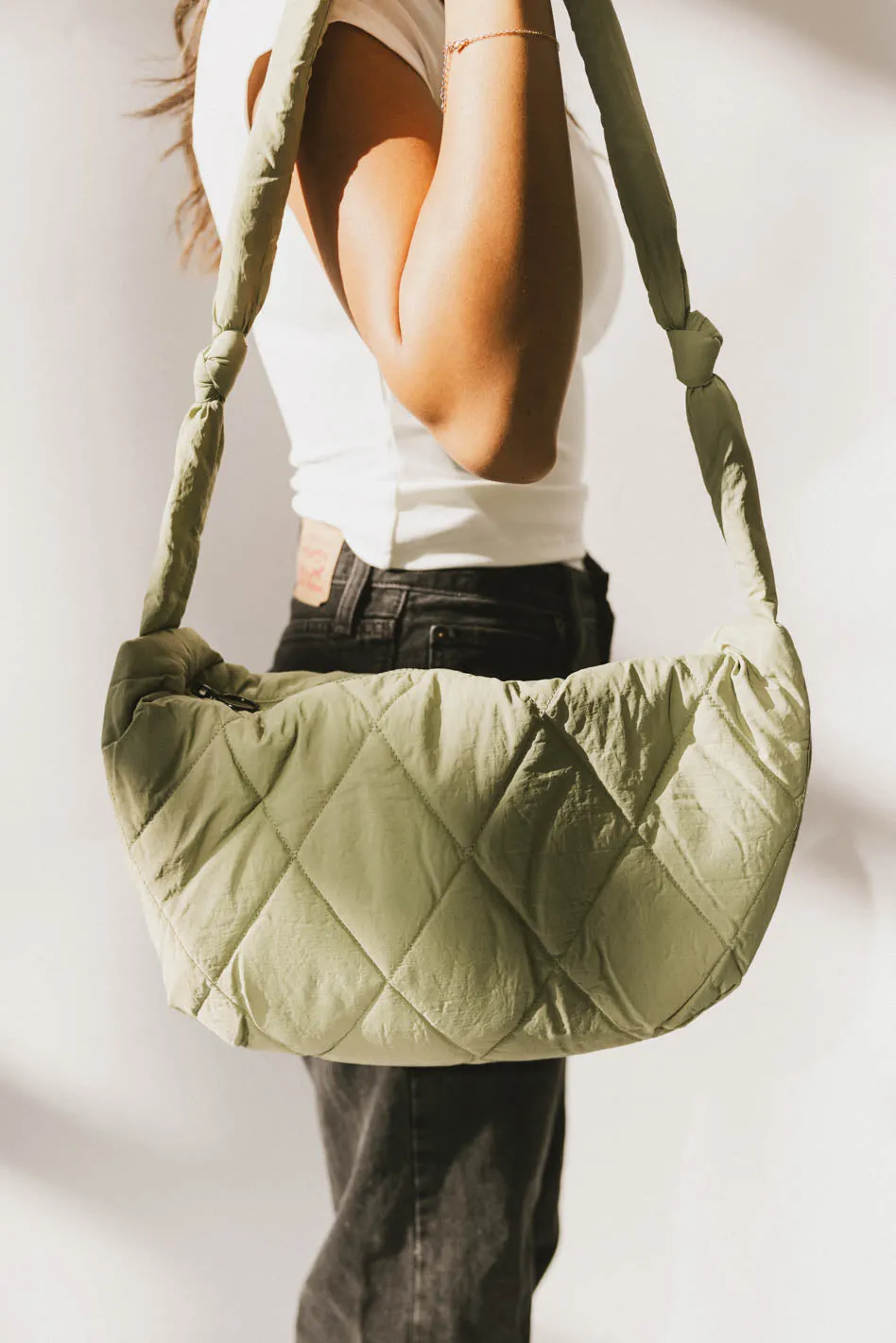 Whimsy Quilted Bag in Sage - FINAL SALE sold by bohme product image thumbnail 5