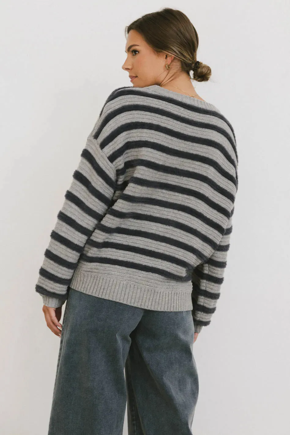 Azuline Striped Sweater in Grey - FINAL SALE sold by bohme product image thumbnail 3