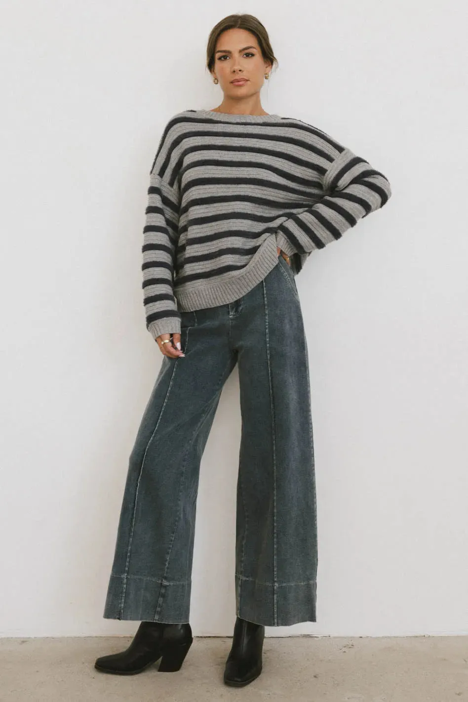 Azuline Striped Sweater in Grey - FINAL SALE sold by bohme product image thumbnail 4
