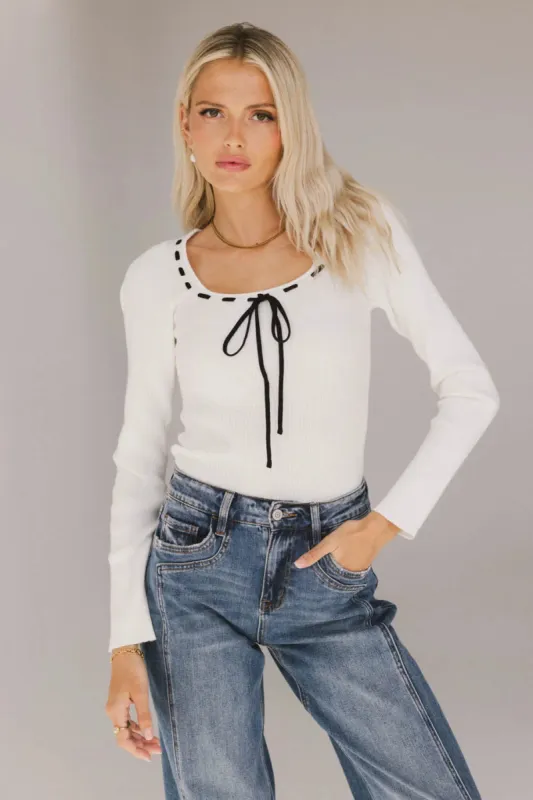 Swenn Ribbed Top in Ivory - FINAL SALE sold by bohme