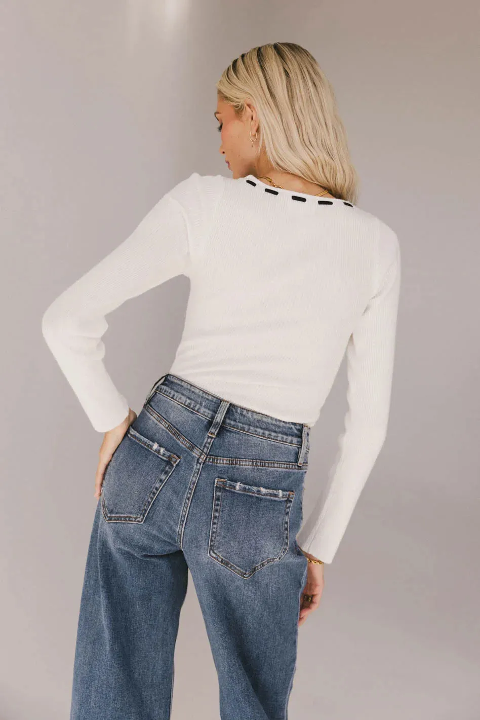 Swenn Ribbed Top in Ivory - FINAL SALE sold by bohme product image thumbnail 4