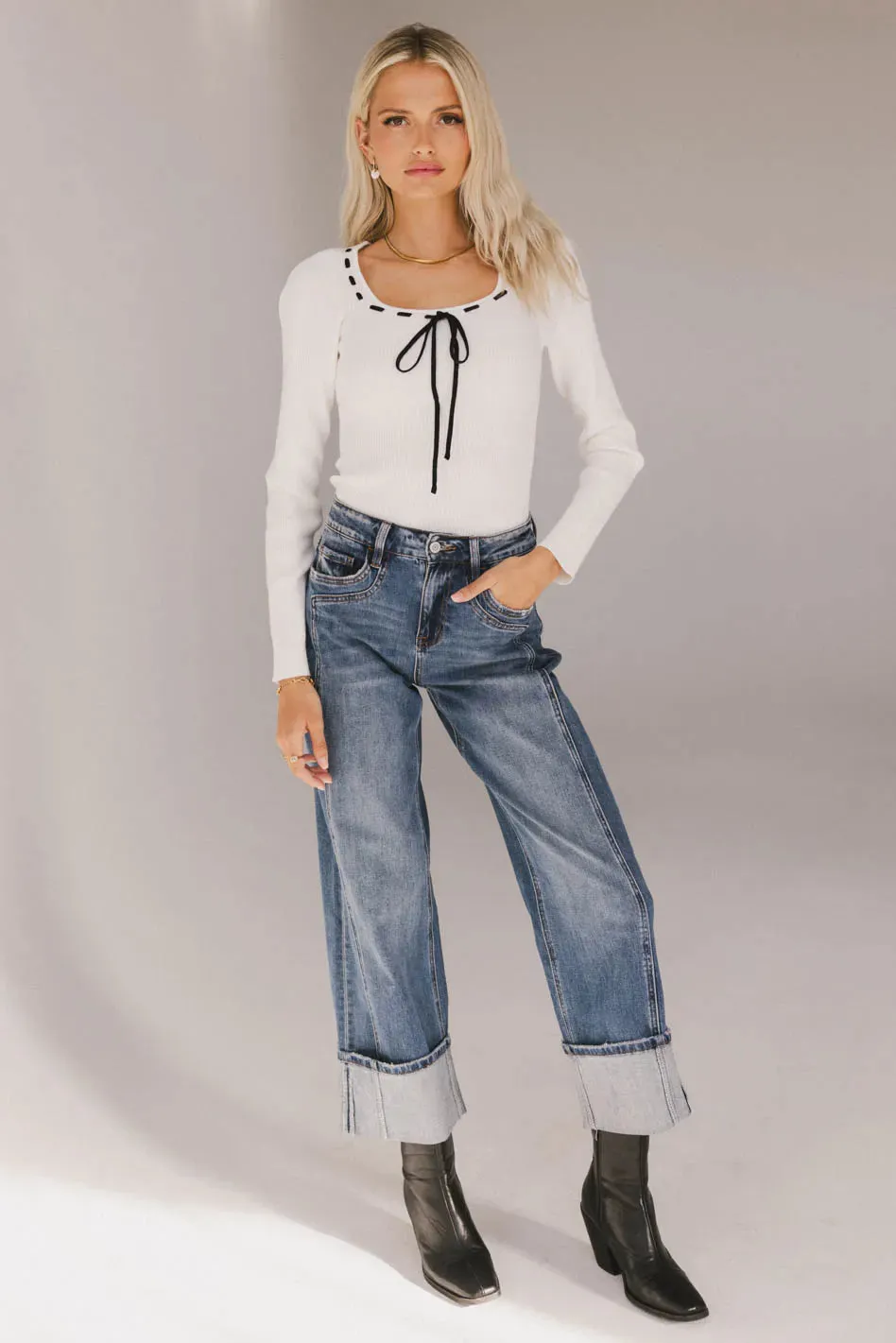 Swenn Ribbed Top in Ivory - FINAL SALE sold by bohme product image thumbnail 3