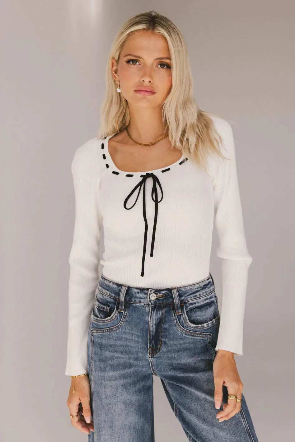 Swenn Ribbed Top in Ivory - FINAL SALE sold by bohme product image thumbnail 5