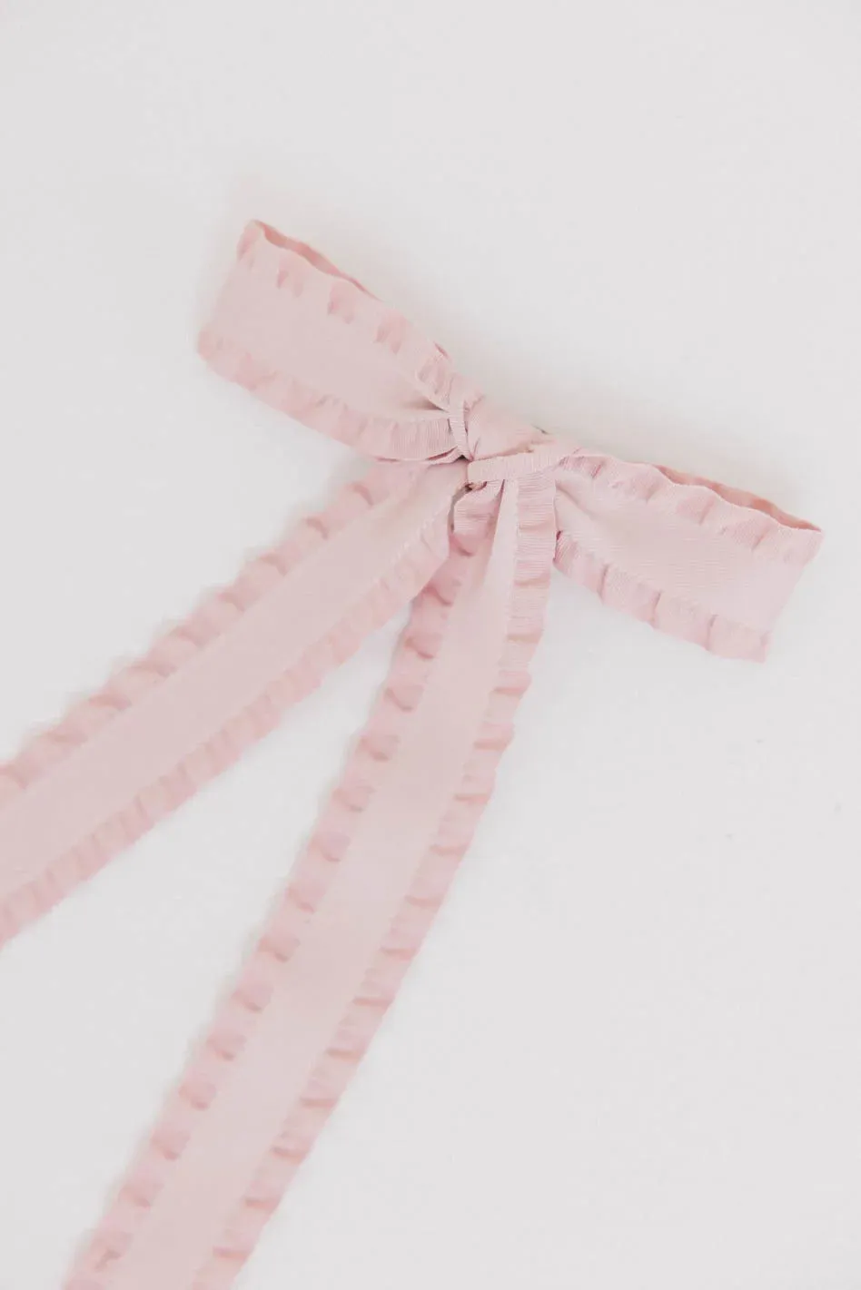 Long Tail Bow Hair Clip in Pink sold by bohme product image thumbnail 2