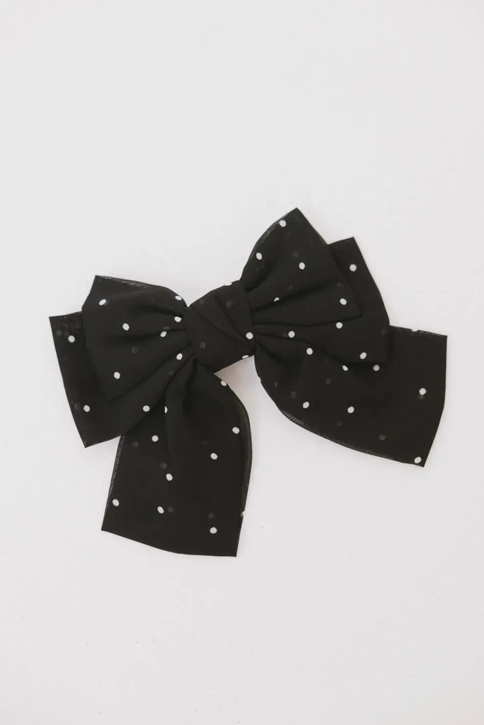 Polka Dot Bow Hair Clip in Black - FINAL SALE sold by bohme