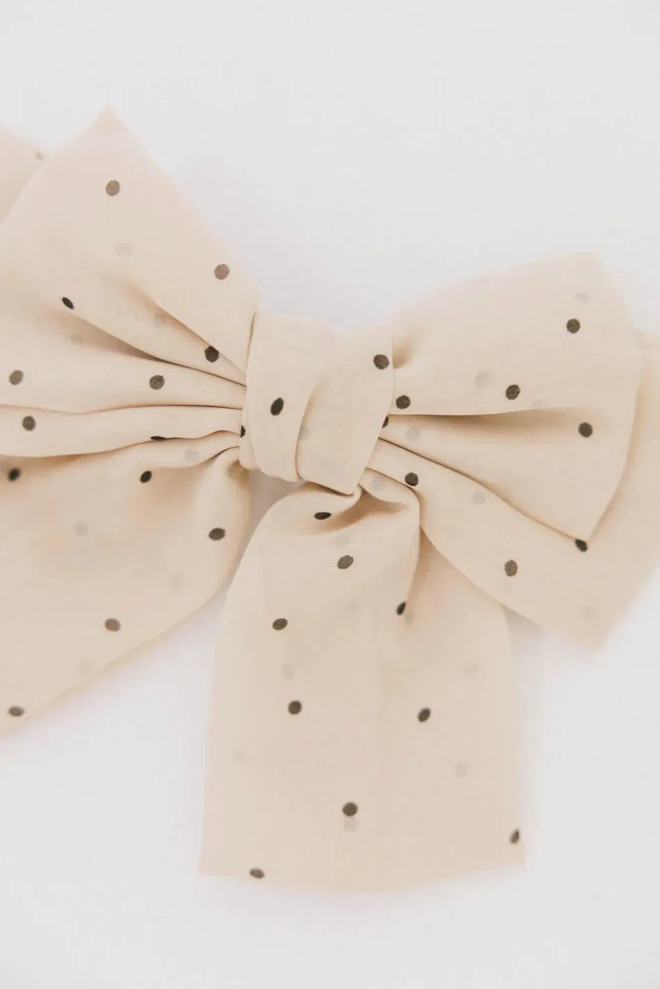 Polka Dot Bow Hair Clip in Ivory sold by bohme product image thumbnail 2