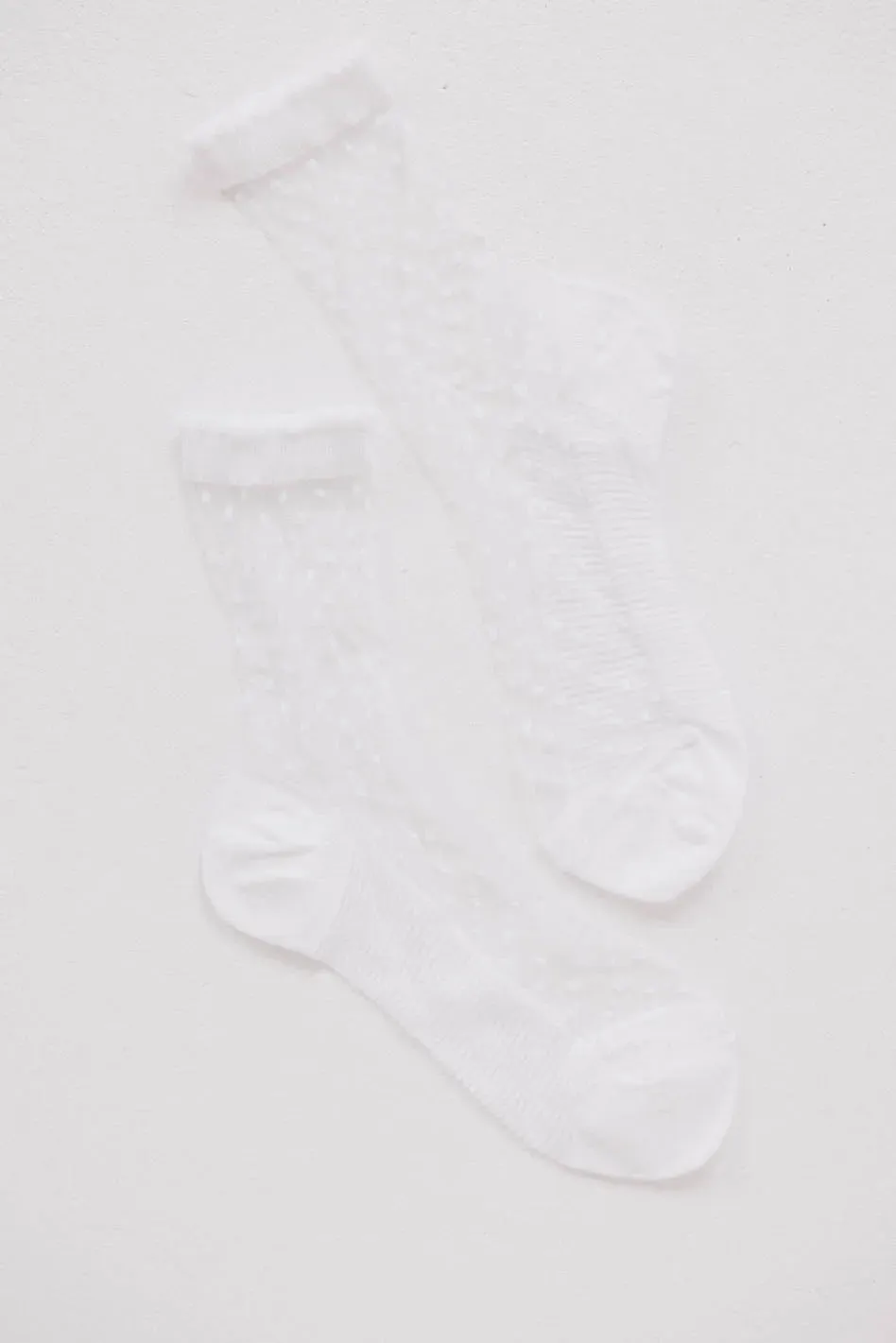 Sheer Speckled Socks in White sold by bohme product image thumbnail 2