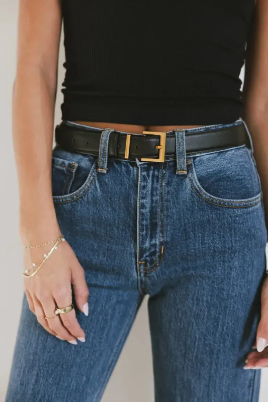 Siena Leather Belt in Gold sold by bohme