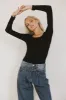 Audrey Ribbed Top in Black sold by bohme