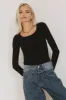 Audrey Ribbed Top in Black sold by bohme
