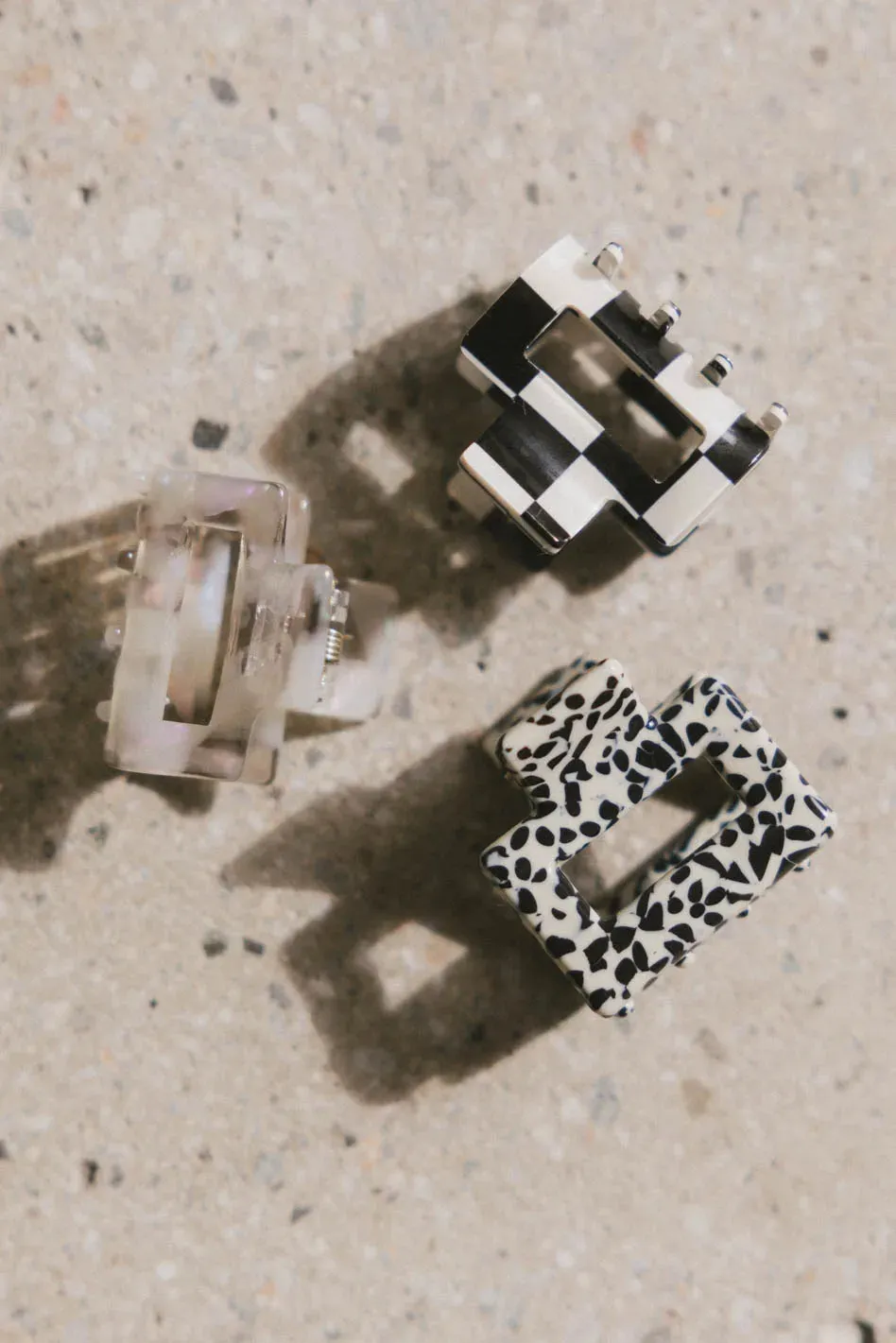 Mini Cutout Claw Clip in Snow Leopard sold by bohme