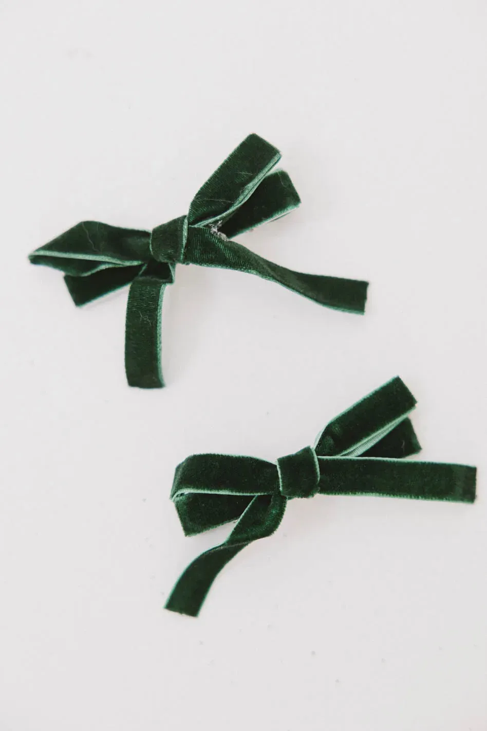 Mini Velvet Bow Clip in Green sold by bohme product image thumbnail 2