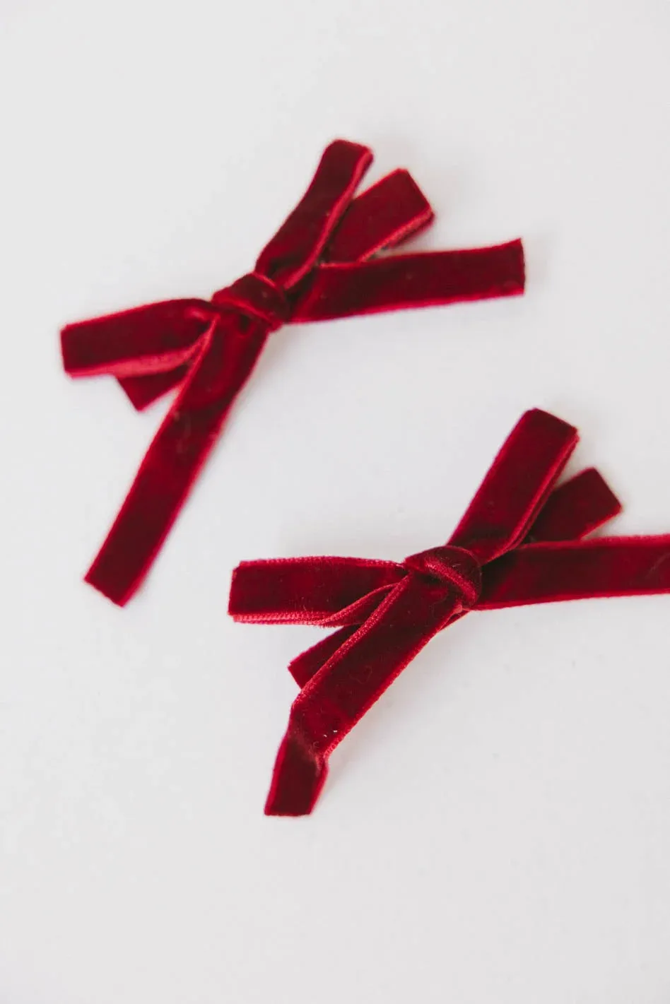 Mini Velvet Bow Clip in Wine - FINAL SALE sold by bohme product image thumbnail 2