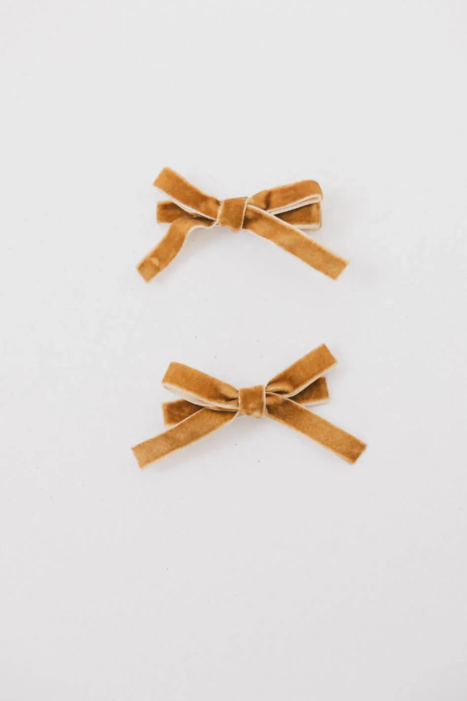 Mini Velvet Bow Clip in Yellow sold by bohme product image thumbnail 2