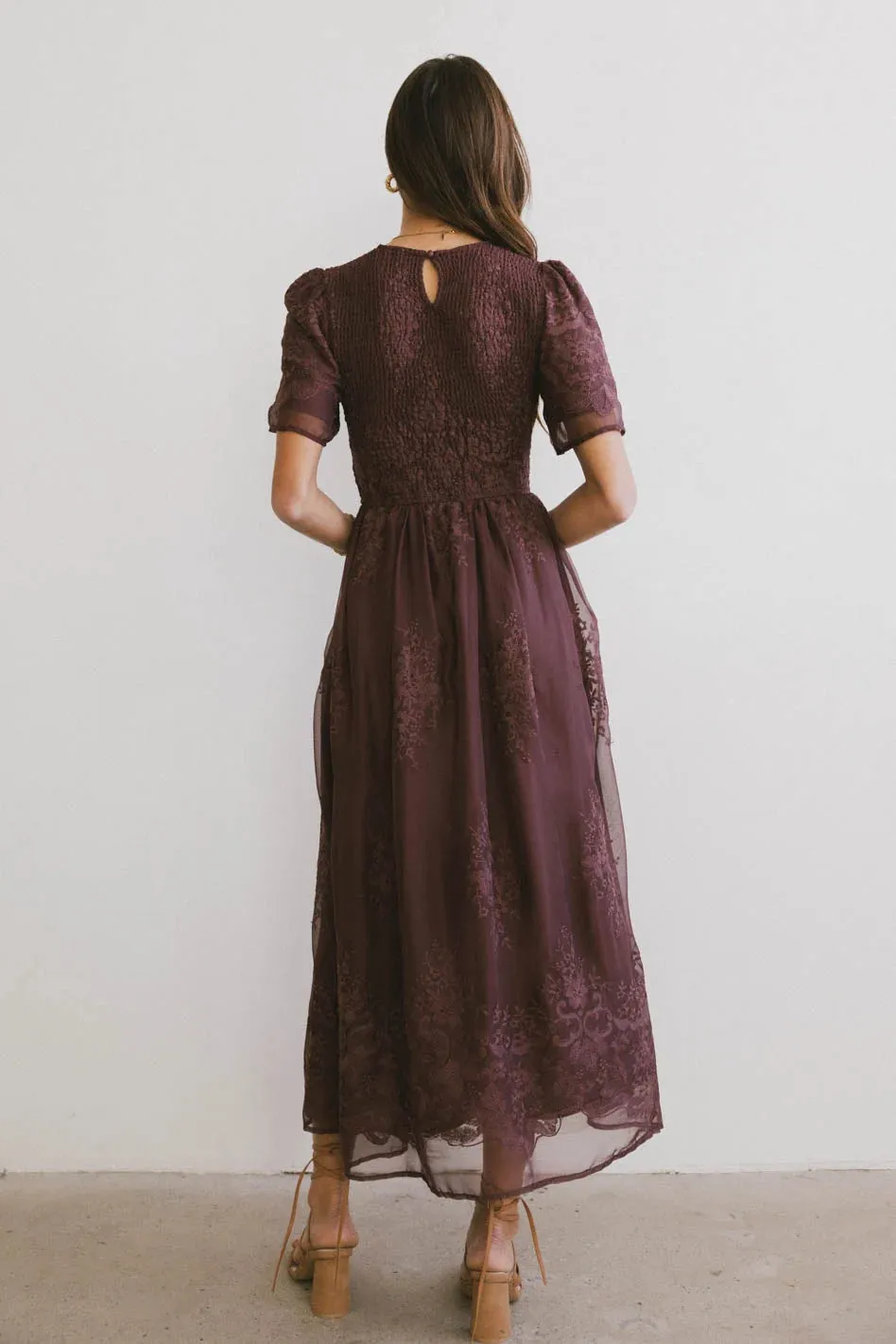 Alora Embroidered Dress in Maroon - FINAL SALE sold by bohme product image thumbnail 4