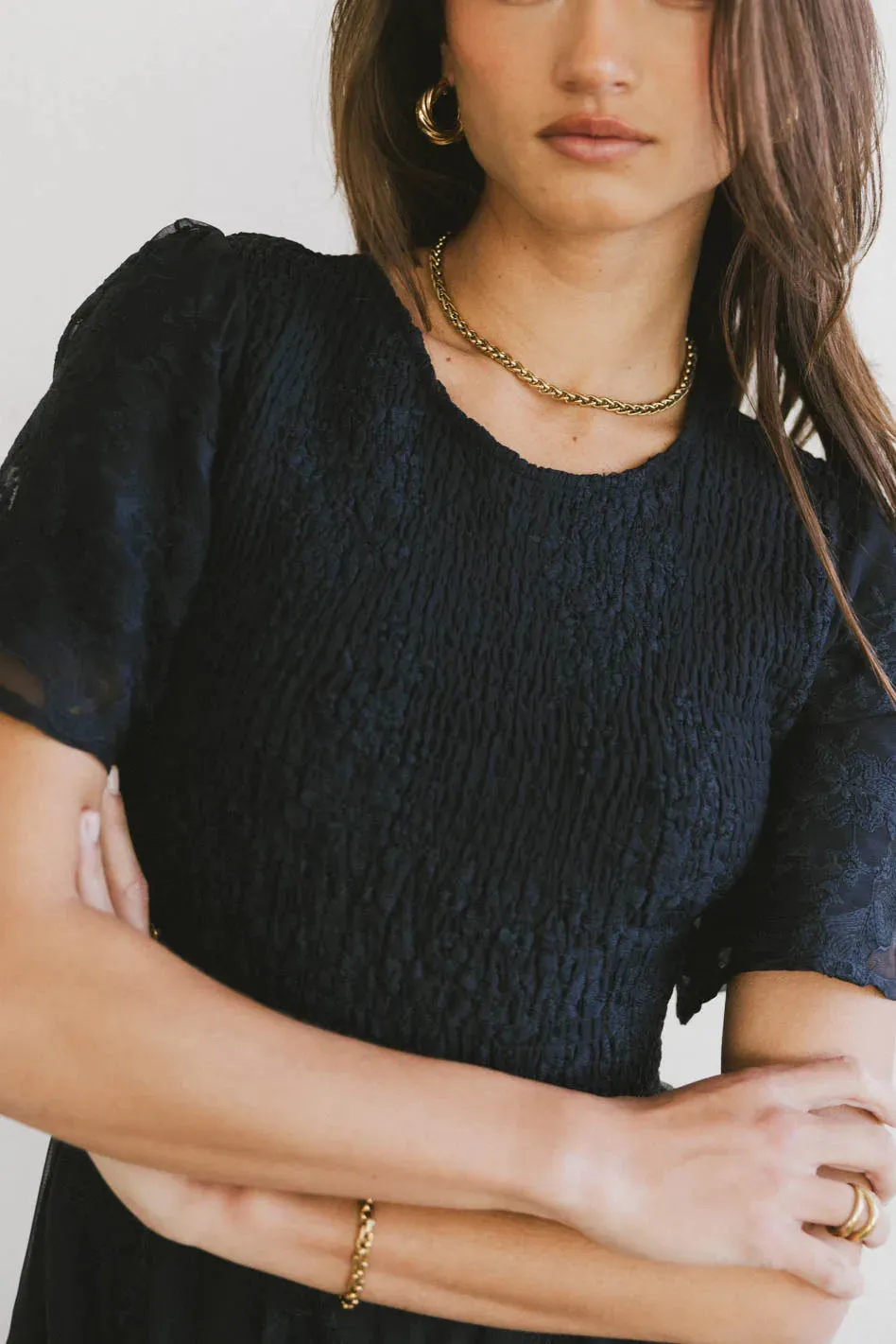 Alora Embroidered Dress in Navy - FINAL SALE sold by bohme product image thumbnail 2