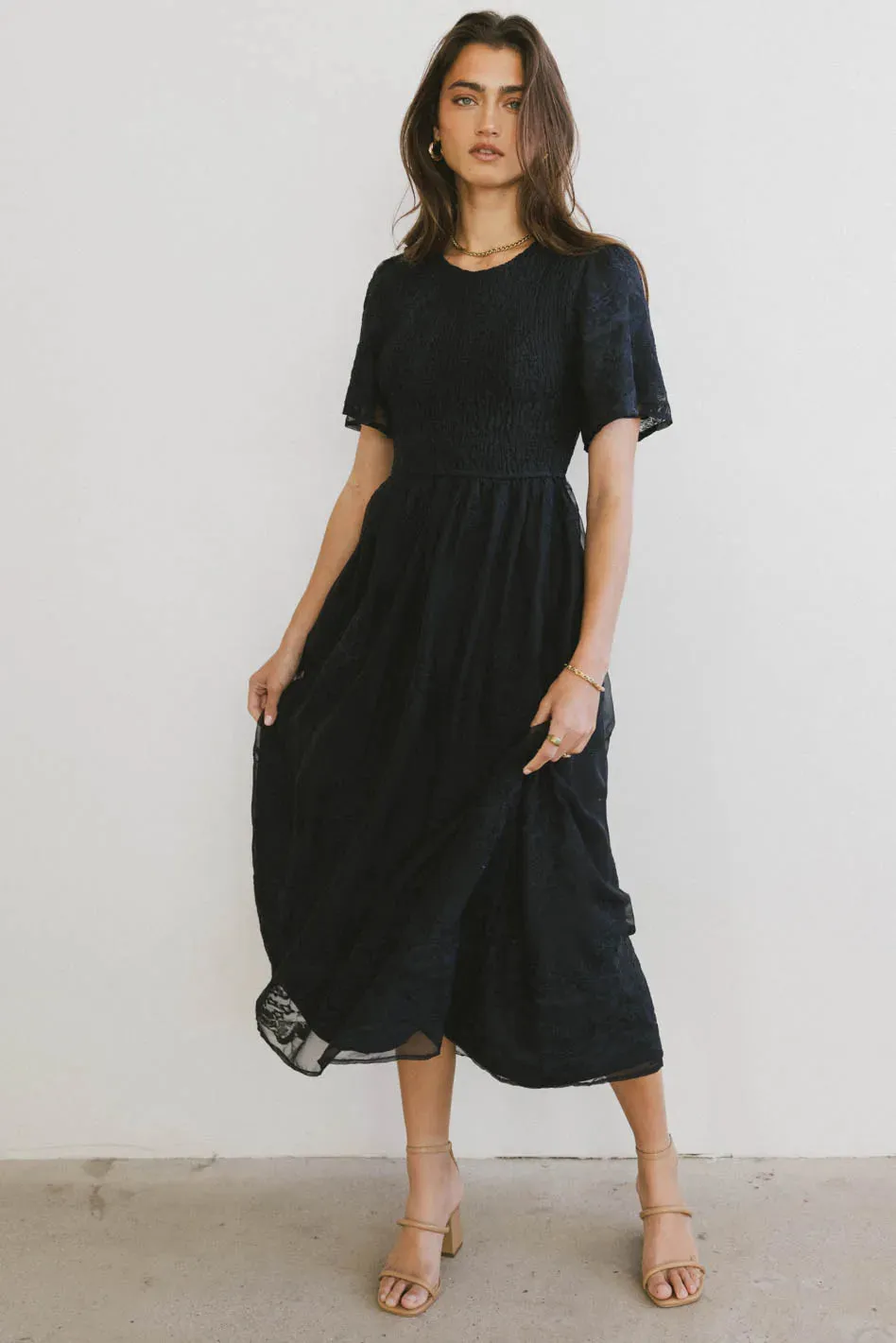 Alora Embroidered Dress in Navy - FINAL SALE sold by bohme product image thumbnail 3