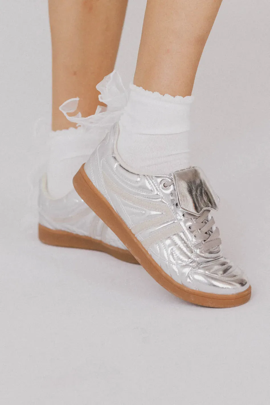 Ruffle Bow Socks in White sold by bohme product image thumbnail 2