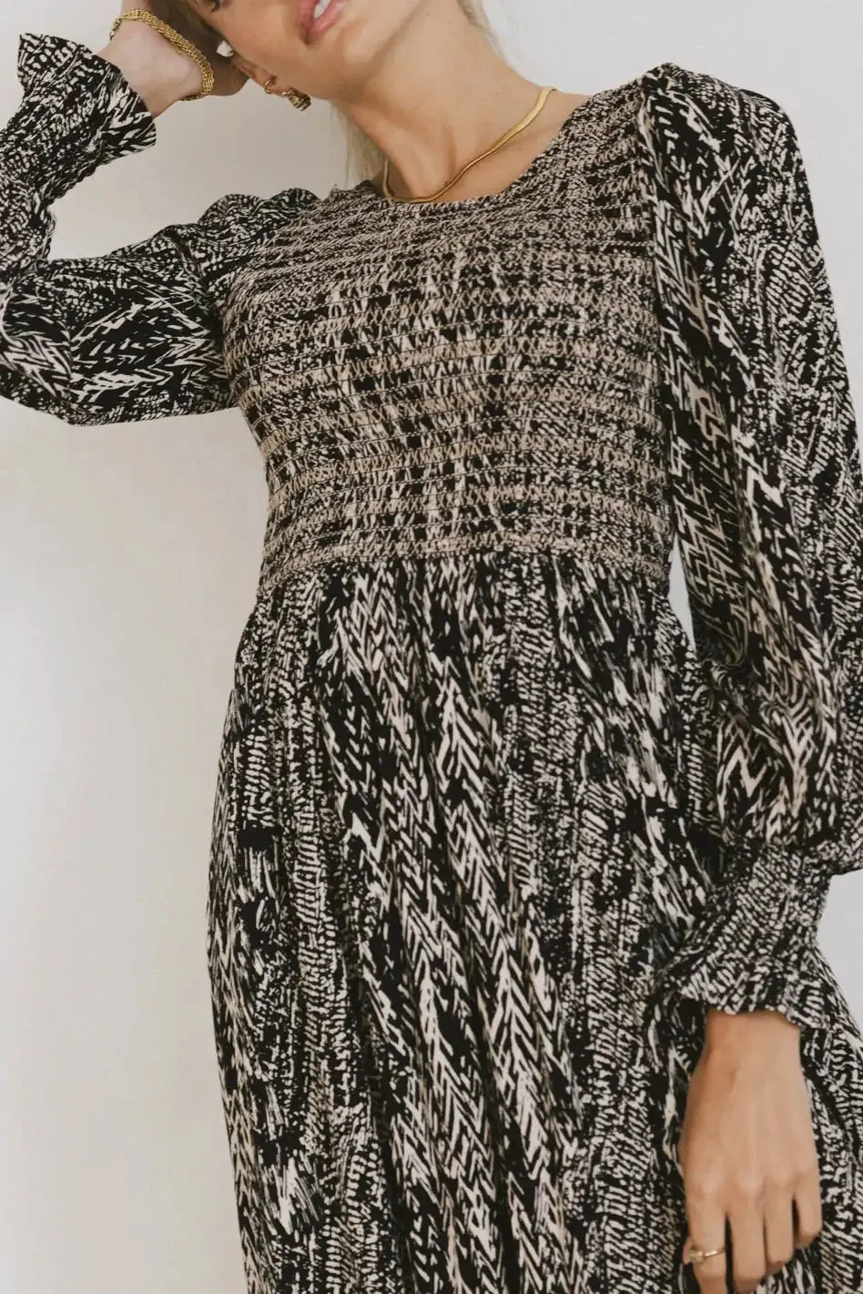 Justice Abstract Maxi Dress in Black sold by bohme product image thumbnail 2