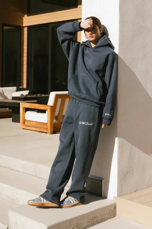 Do Not Disturb Sweatpants in Navy sold by bohme