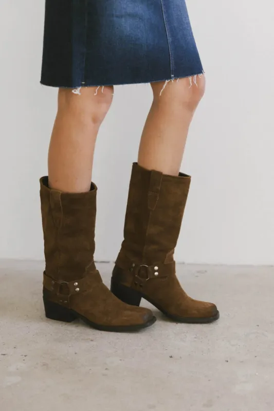 Steve Madden Ruskin Boots in Tan Suede sold by bohme