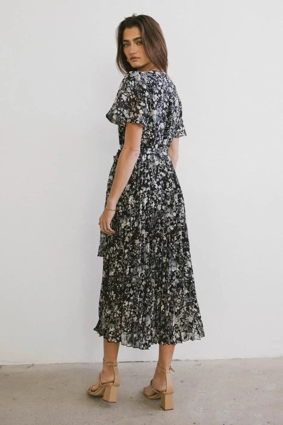 Mary Anne Floral Midi Dress in Black - FINAL SALE sold by bohme product image thumbnail 2