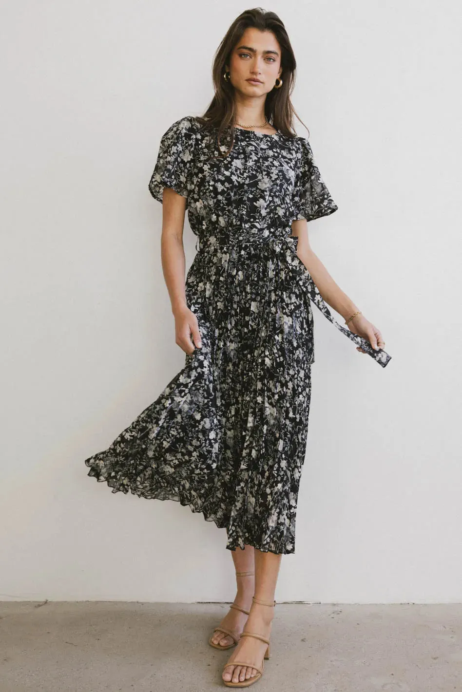 Mary Anne Floral Midi Dress in Black - FINAL SALE sold by bohme product image thumbnail 5