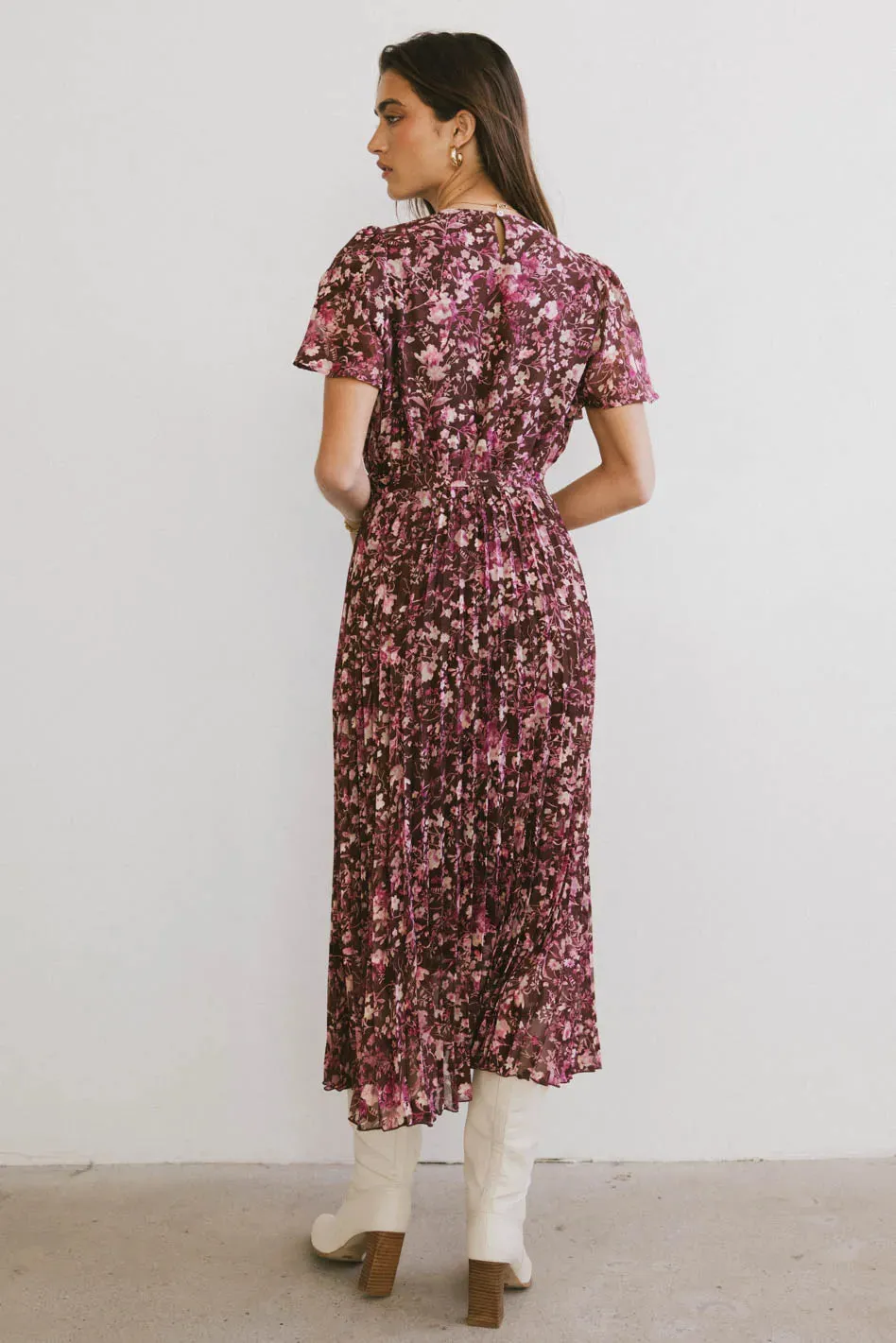 Mary Anne Floral Midi Dress in Brown - FINAL SALE sold by bohme product image thumbnail 3