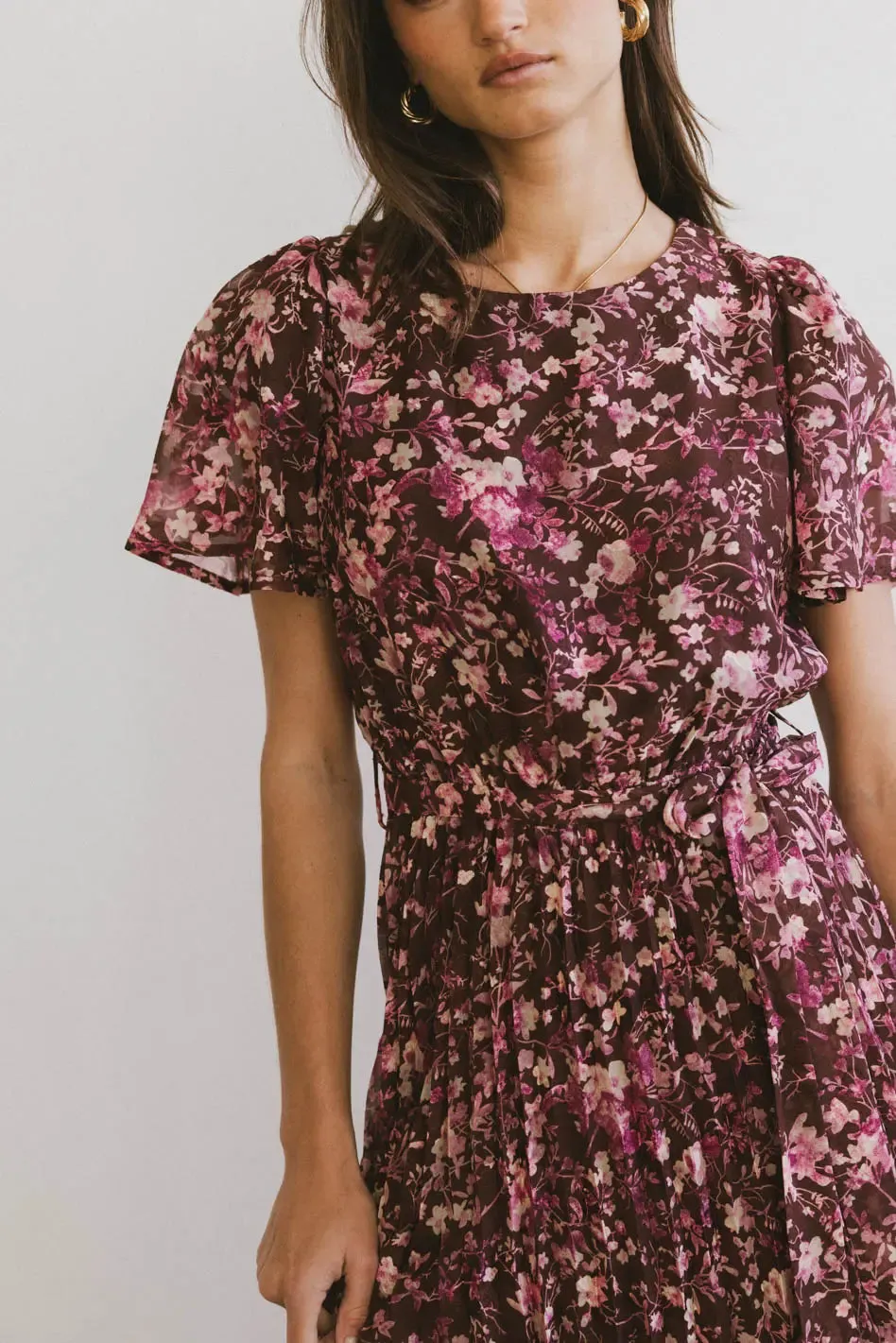 Mary Anne Floral Midi Dress in Brown - FINAL SALE sold by bohme product image thumbnail 2