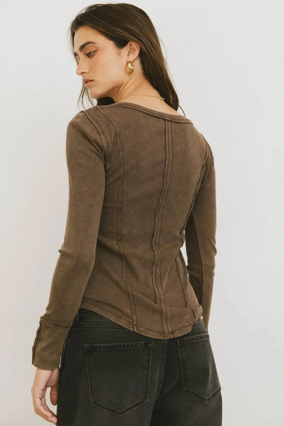 Sailor Ribbed Top in Brown - FINAL SALE sold by bohme product image thumbnail 2