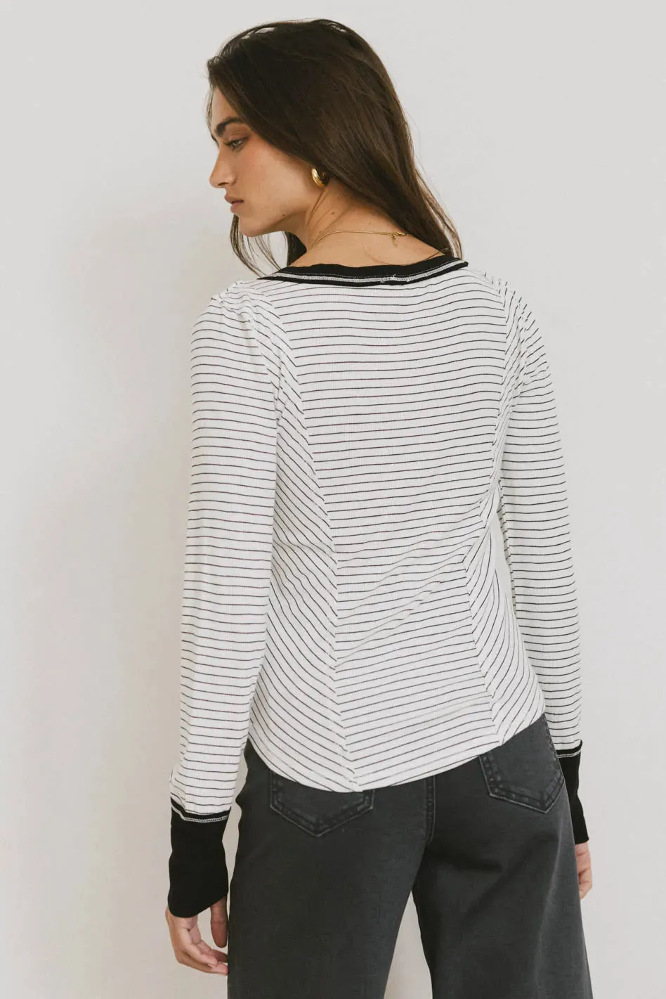 Alexandra Striped Top in White - FINAL SALE sold by bohme product image thumbnail 3