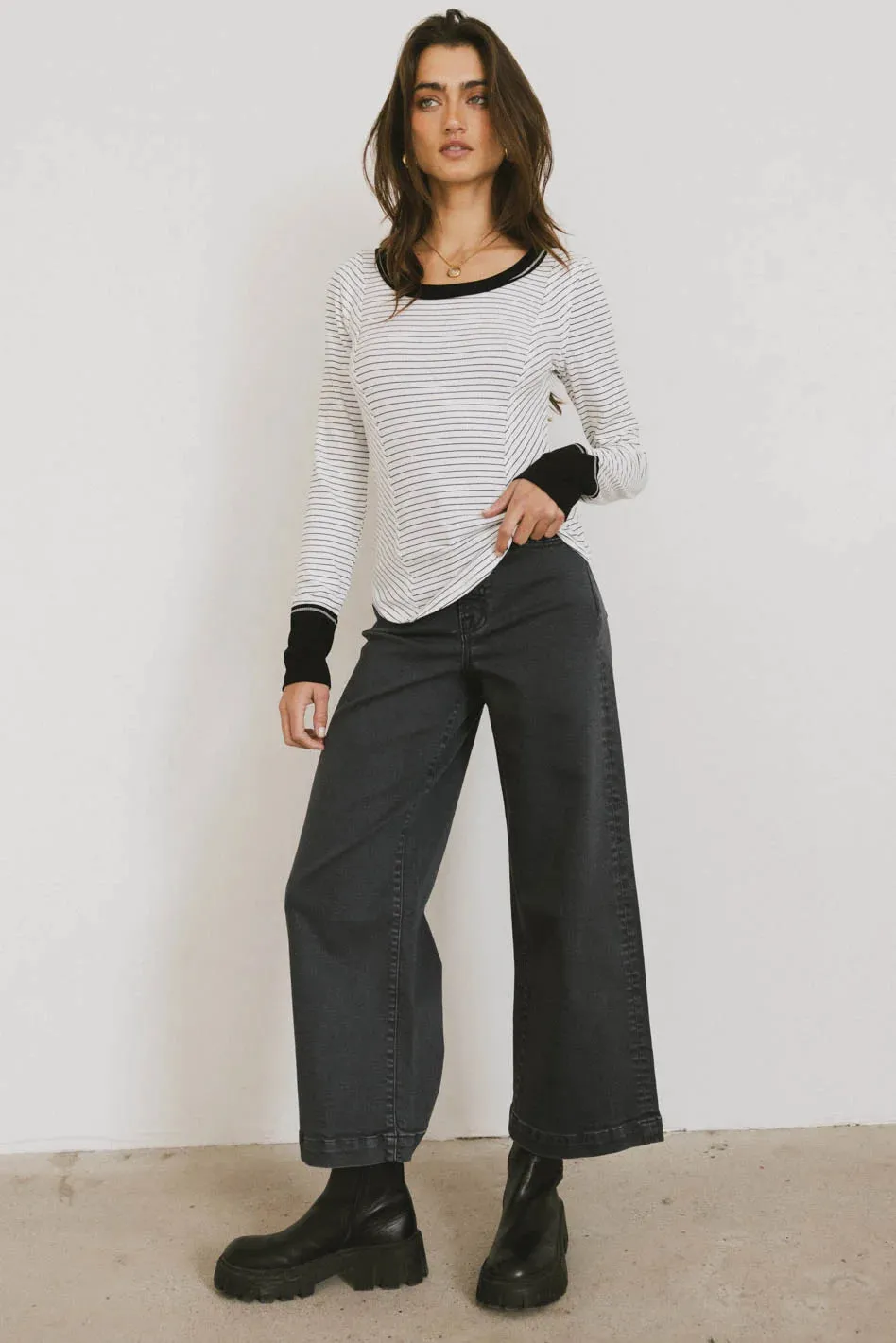 Alexandra Striped Top in White - FINAL SALE sold by bohme product image thumbnail 2