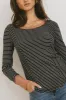 Alexandra Striped Top in Slate - FINAL SALE sold by bohme