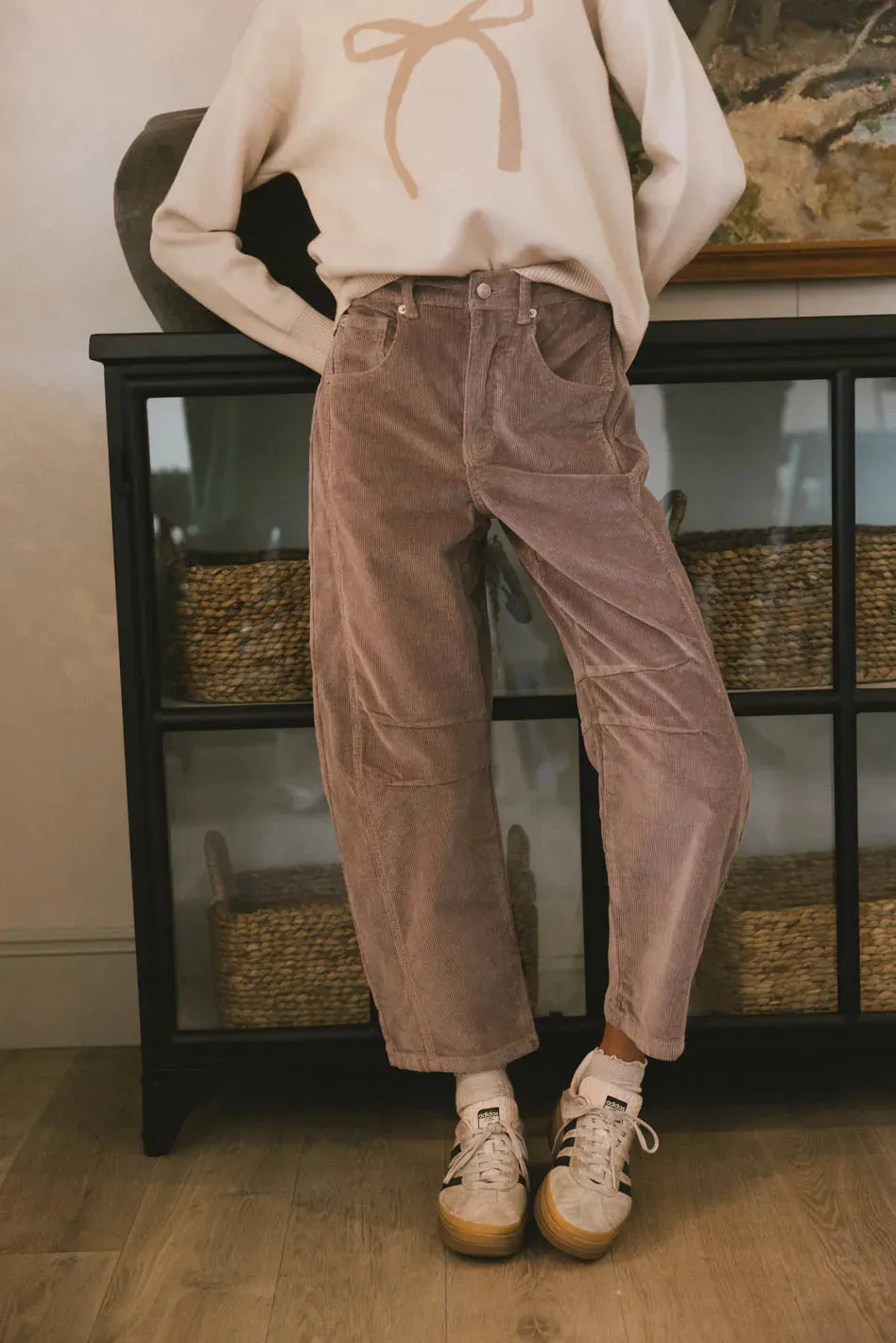 Lisette Barrel Jean in Mauve Courduroy - FINAL SALE sold by bohme